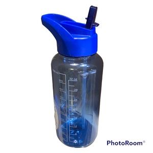 🔥4/$25🔥Wide mouth blue water bottle with straw
